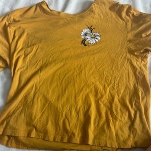 yellow flower crop top